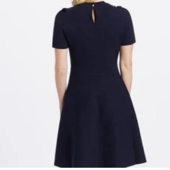 Draper James Ruffle Sheer Yoke Viscose A Line Sweater Dress Nassau Blue NWOT XS - Picture 6 of 16